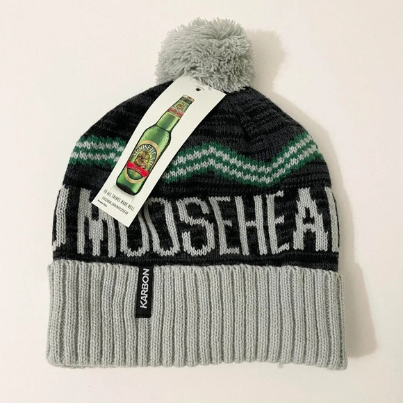 Karbon Moosehead Lager Beer Winter Hat Beanie Toque and Mittens - Picture 7 of 12